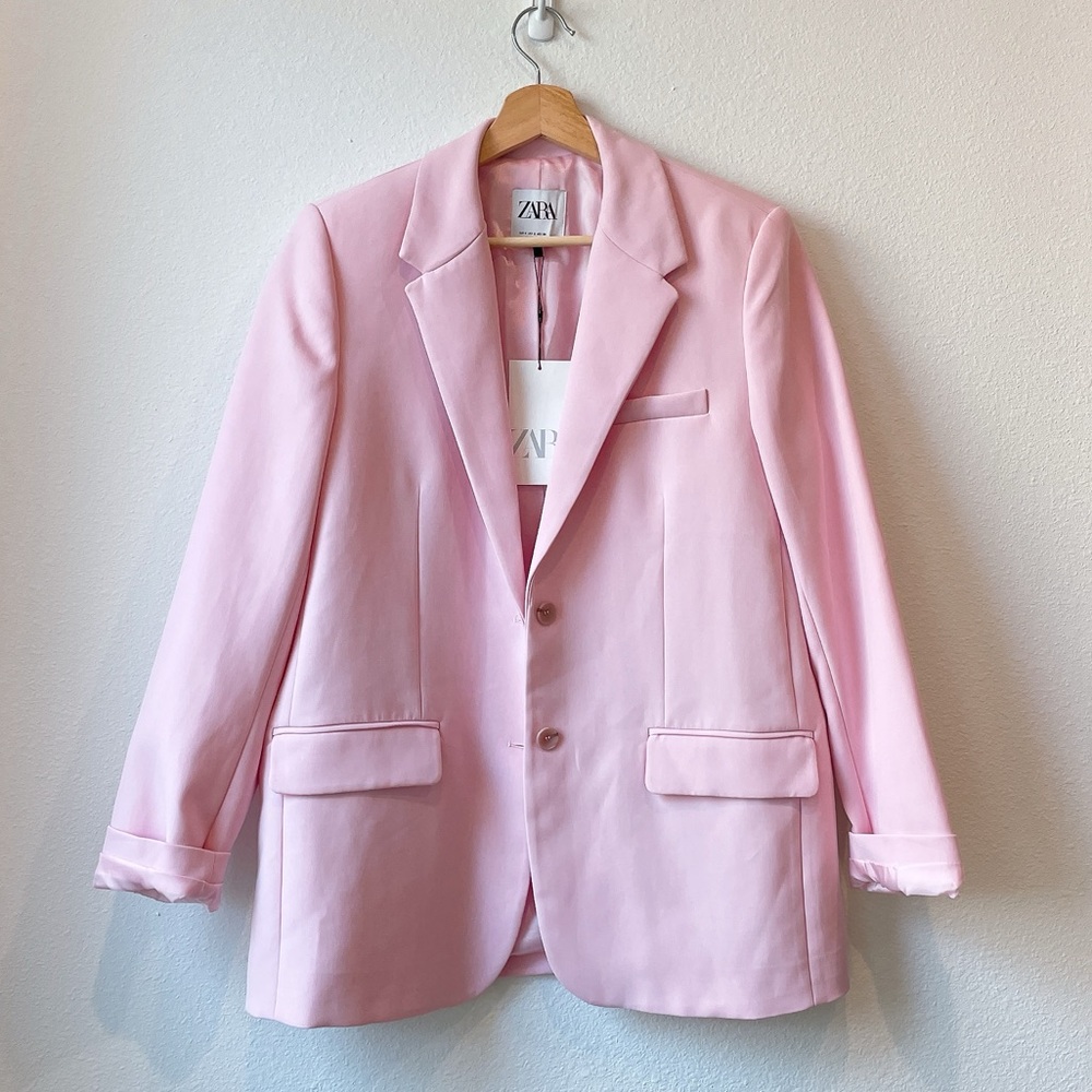 Zara Light Pink Tailored Blazer